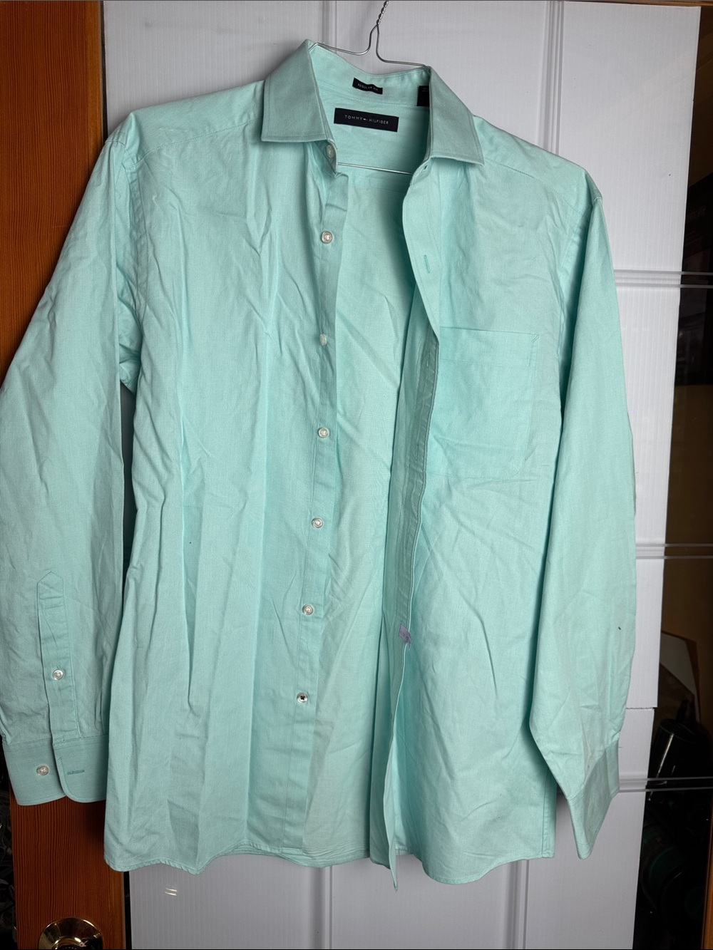 Tommy Hilfiger Light Mint Green Button-Down Dress Shirt